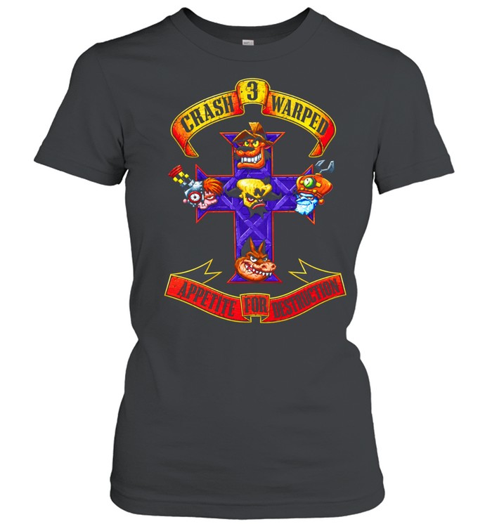 Crash Bandicoot Appetite For Destruction purple cross with five cartoon Women T-Shirt
