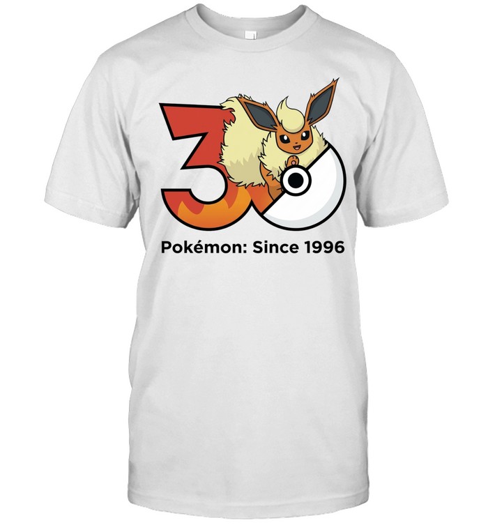 Flareon Eevee Pokemon 30th Anniversary Since 1996 Unisex T-Shirt