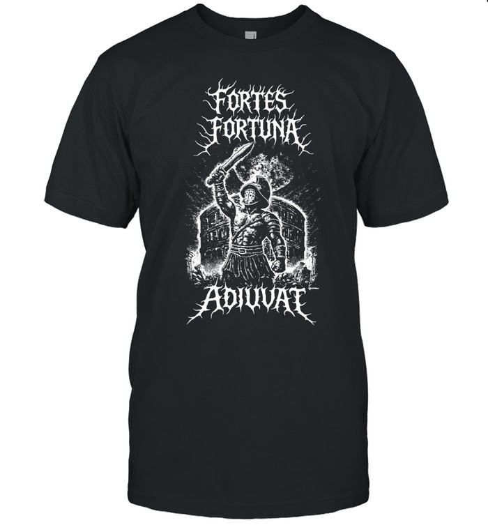 Fortes Fortuna Adiuvat Gladiator Raising Sword Colosseum Unisex T-Shirt