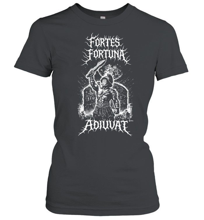 Fortes Fortuna Adiuvat Gladiator Raising Sword Colosseum Women T-Shirt