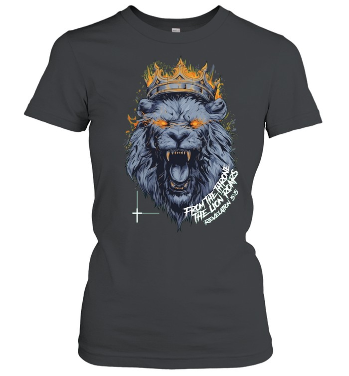 From the Throne the Lion Roars Revelation 5 5 Women T-Shirt