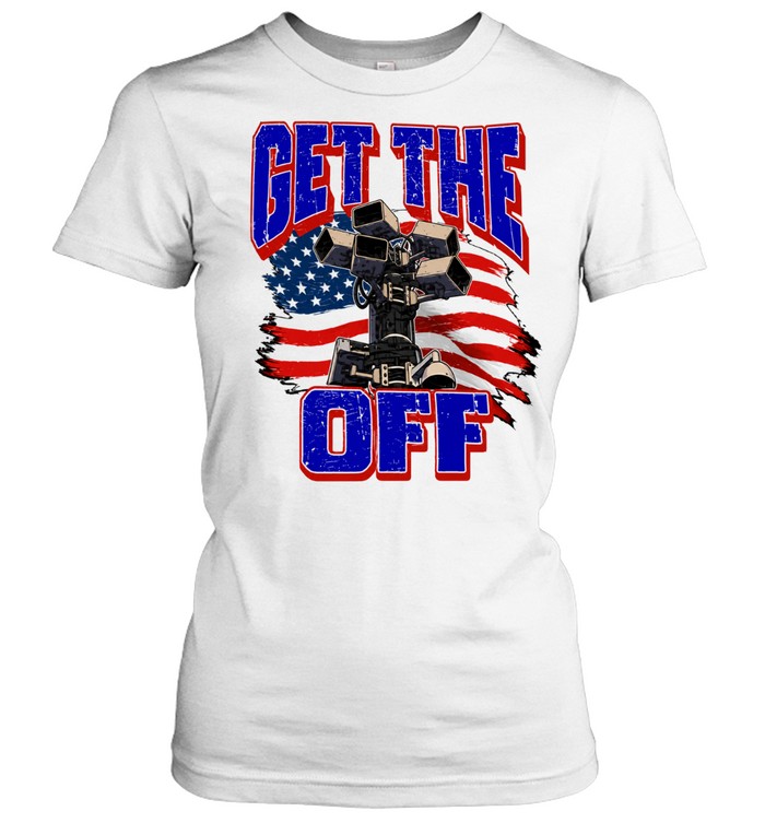 Get The Off Surveillance Camera American Flag Women T-Shirt