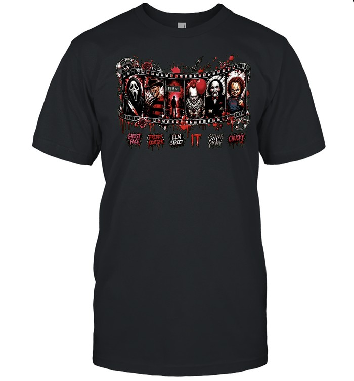 Ghostface Freddy Krueger Elm Street Pennywise Jigsaw Chucky horror movie Unisex T-Shirt
