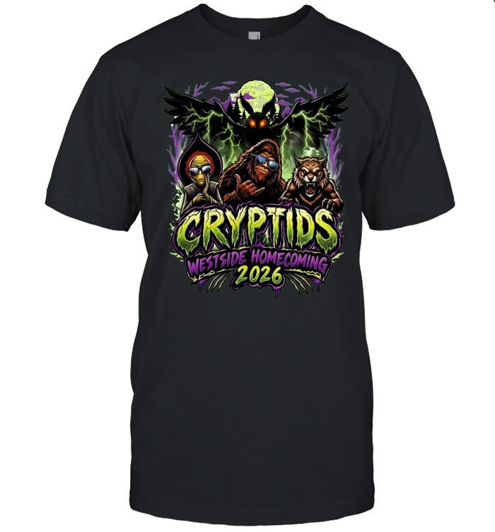 Homecoming Cryptids Westside 2026 Alien Bigfoot Werewolf Mothman Lightning Moon Unisex T-Shirt