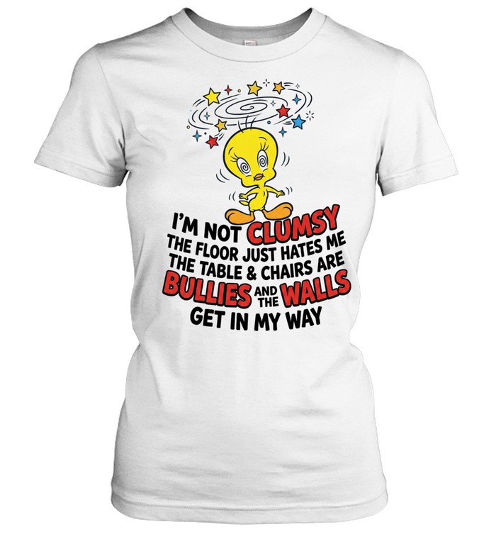 I'm Not Clumsy Funny Cute Yellow Bird Dizzy Stars Graphic Women T-Shirt