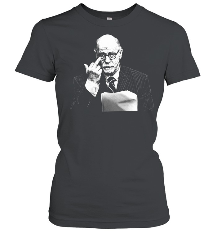 Larry David Curb Your Enthusiasm middle finger gesture portrait Women T-Shirt