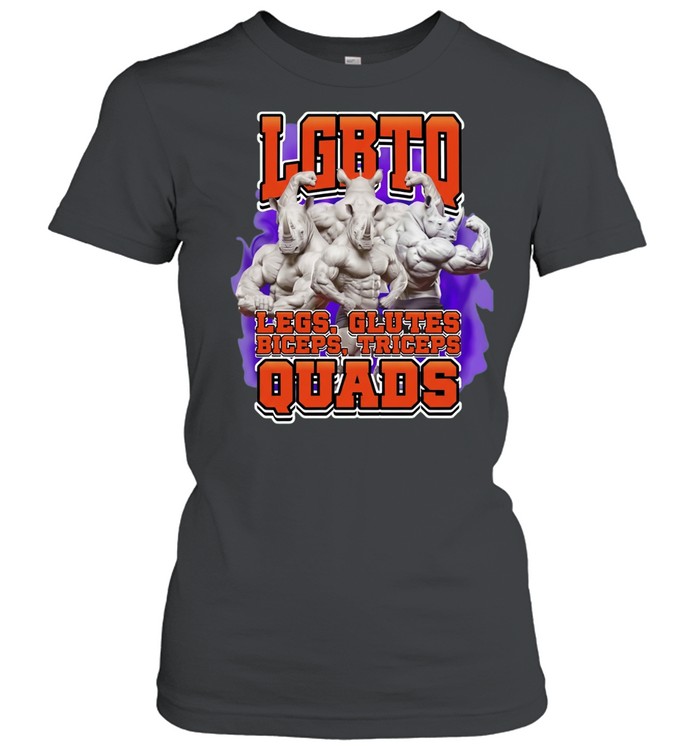 LGBTQ Legs Glutes Biceps Triceps Quads Rhino Women T-Shirt