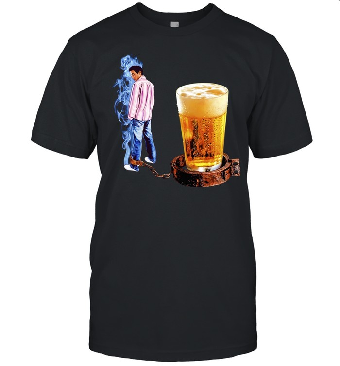 Man Chained to a Glass of Beer alcoholism meme Unisex T-Shirt