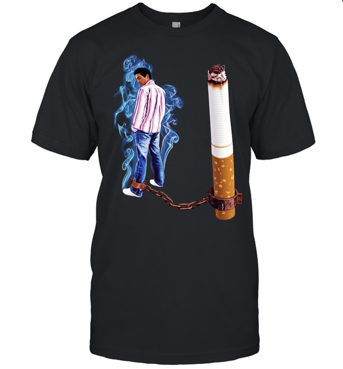Man Chained to Cigarette smoking addiction meme Unisex T-Shirt