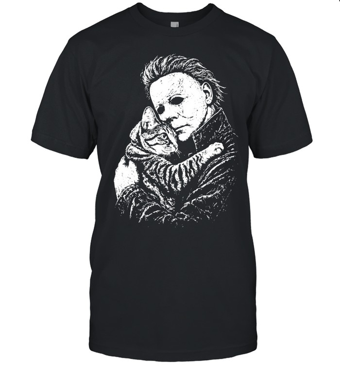 Michael Myers hugging a cat Unisex T-Shirt
