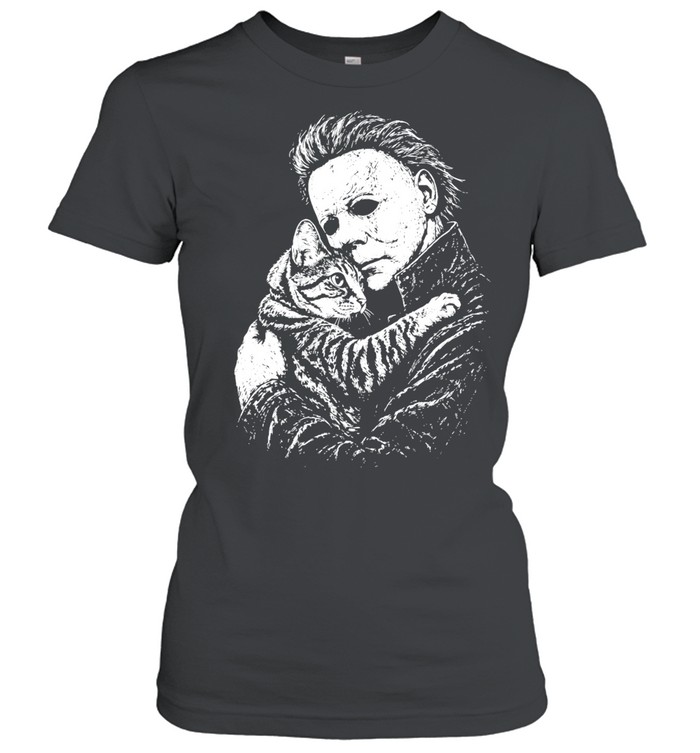 Michael Myers hugging a cat Women T-Shirt