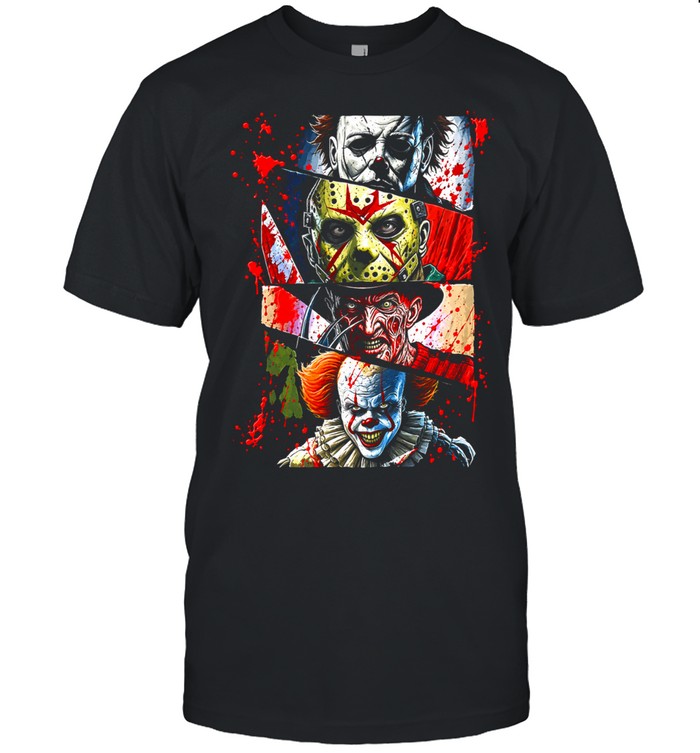 Michael Myers Jason Voorhees Freddy Krueger Pennywise Horror Movie Character Unisex T-Shirt