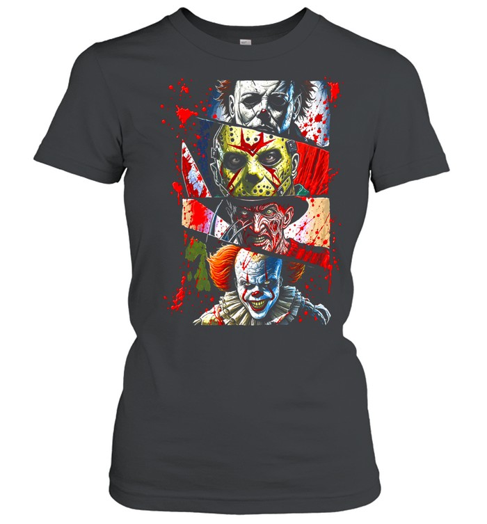 Michael Myers Jason Voorhees Freddy Krueger Pennywise Horror Movie Character Women T-Shirt
