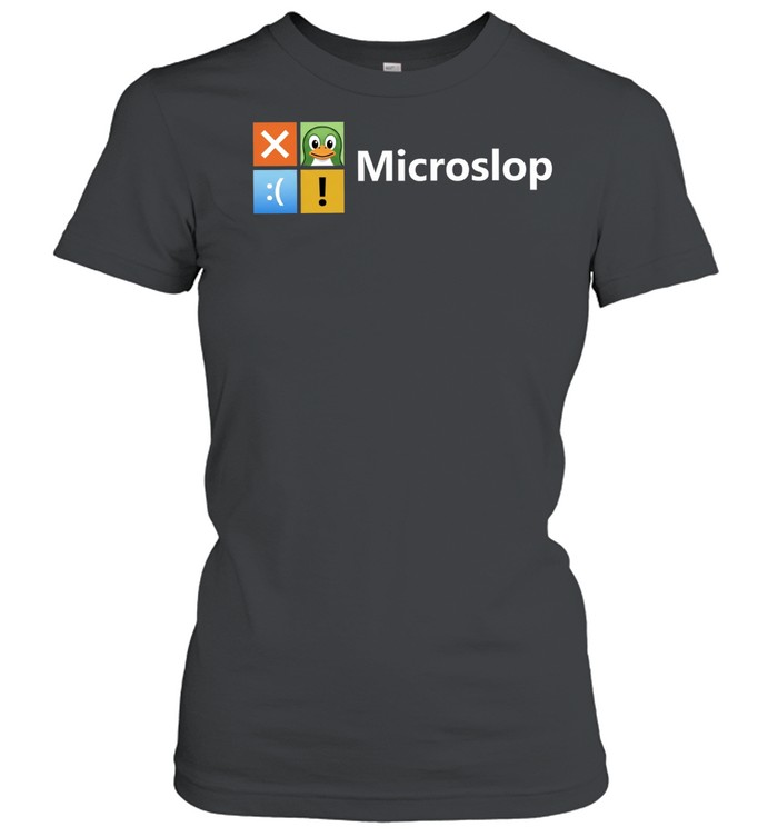 Microslop Parody Tech and Developer Logo Women T-Shirt