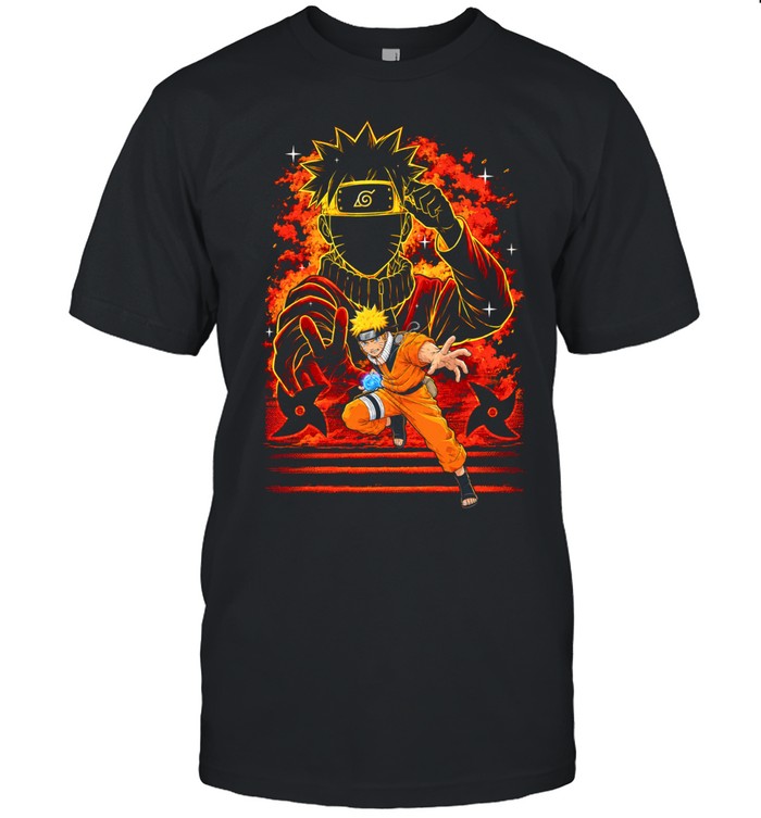 Naruto Uzumaki Anime Silhouette And Action Pose Ninja Unisex T-Shirt