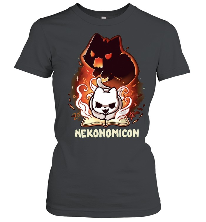 Nekonomicon cat summoning dark spirit horror occult magic spell book Women T-Shirt