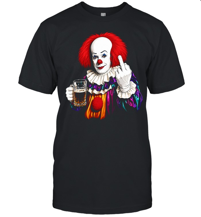 Pennywise the Dancing Clown It Franchise flipping middle finger with beer Unisex T-Shirt