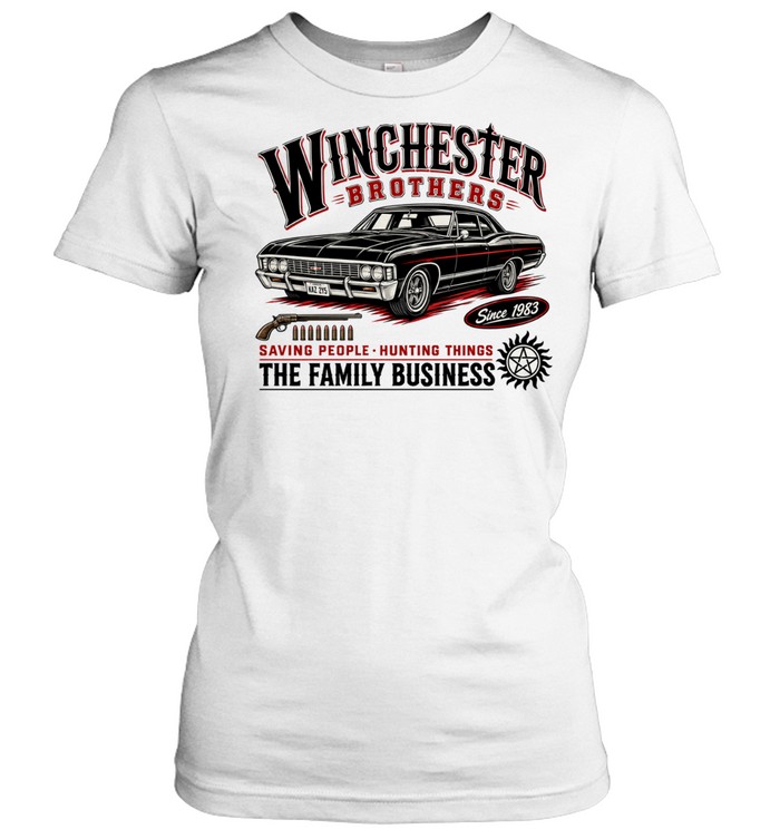 Sam and Dean Winchester Supernatural Brothers Saving People Hunting Things Women T-Shirt