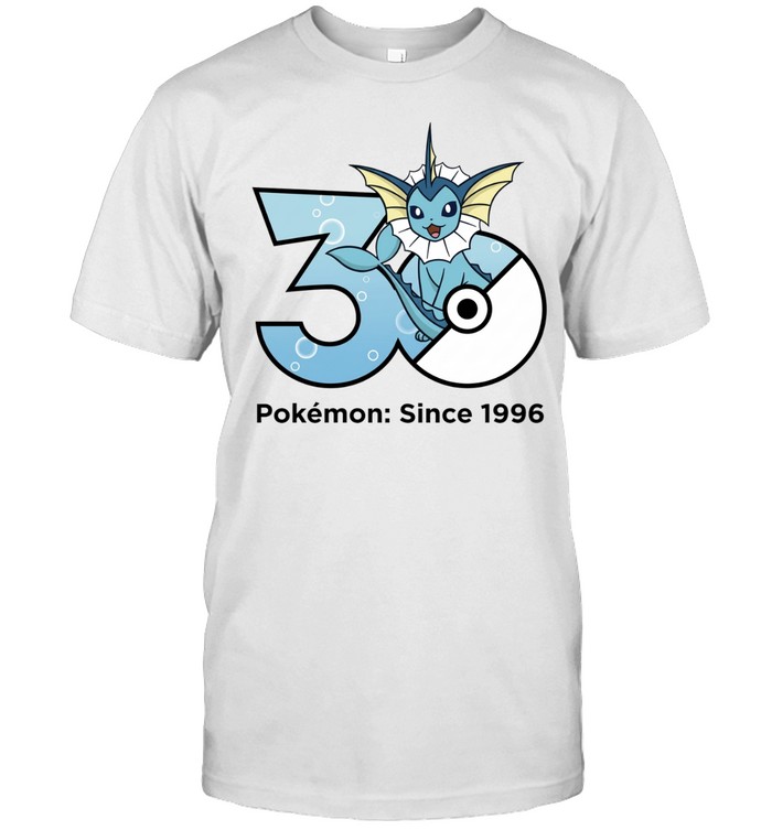 Shawaers Vaporeon Pokemon 30th Anniversary Since 1996 Unisex T-Shirt