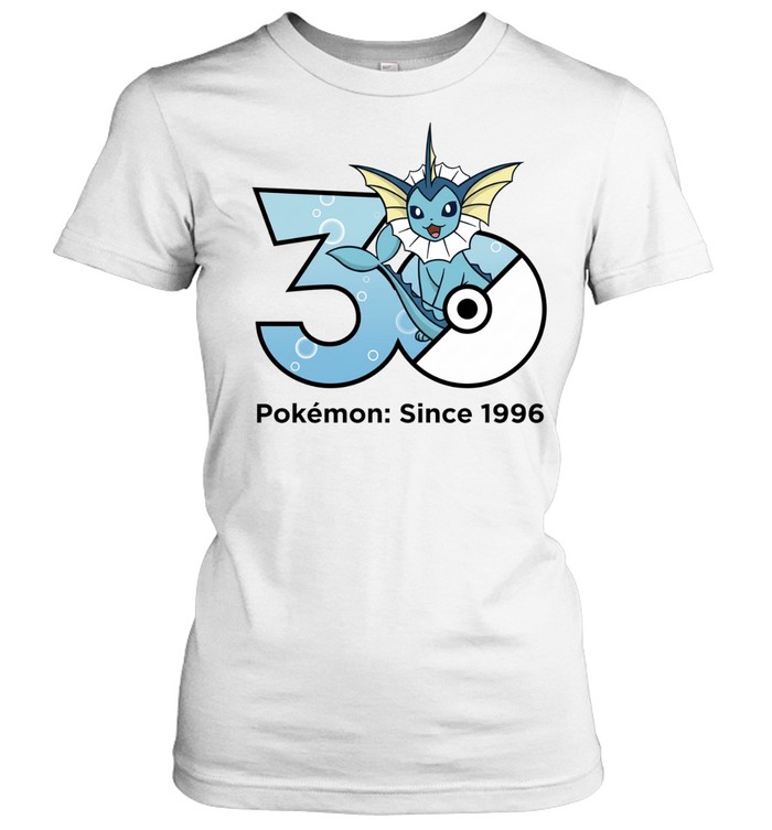 Shawaers Vaporeon Pokemon 30th Anniversary Since 1996 Women T-Shirt