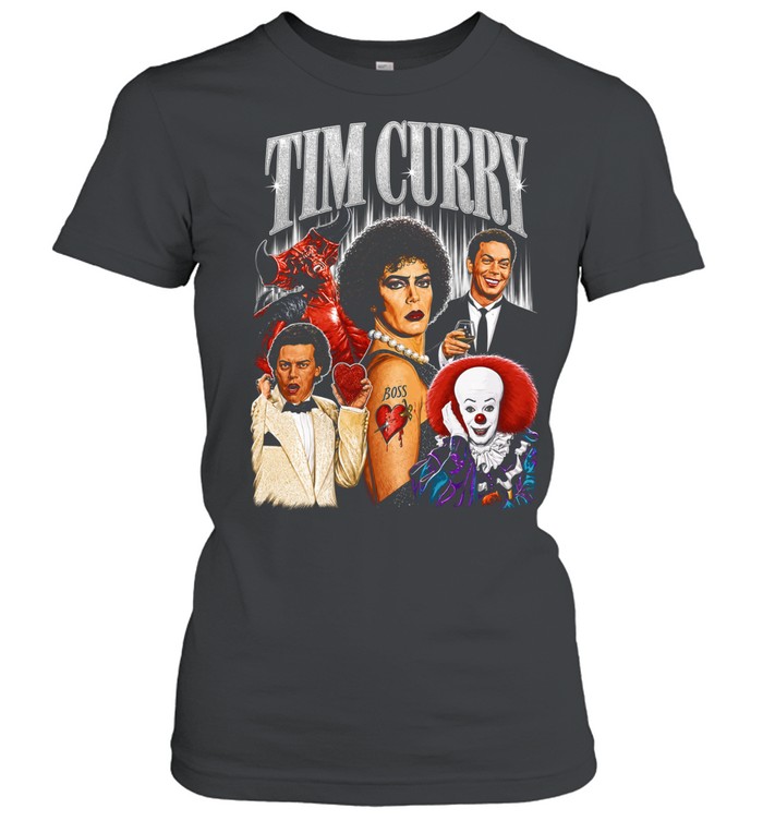Tim Curry Darkness Frank-N-Furter Pennywise Character Montage Tribute Women T-Shirt