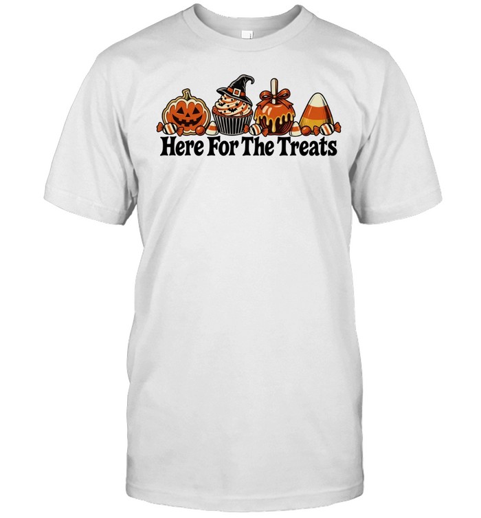 Halloween Here For The Treats jack O lantern cupcake Unisex T-Shirt