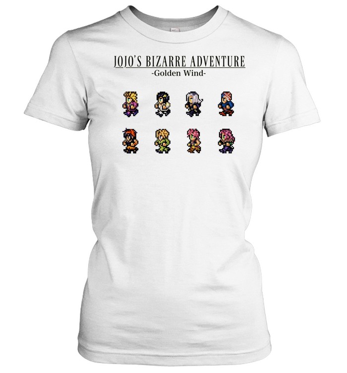 Jojos Bizarre Adventure Golden Wind eight pixel art characters Women T-Shirt