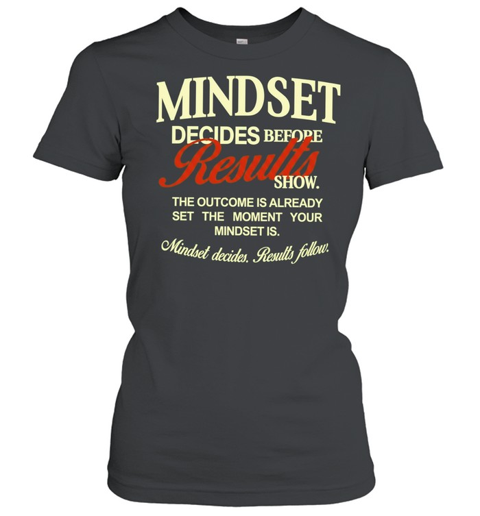 Mindset Decides Before Results Show motivation Women T-Shirt