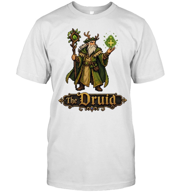The Druid Pixel Art Fantasy RPG Character Unisex T-Shirt