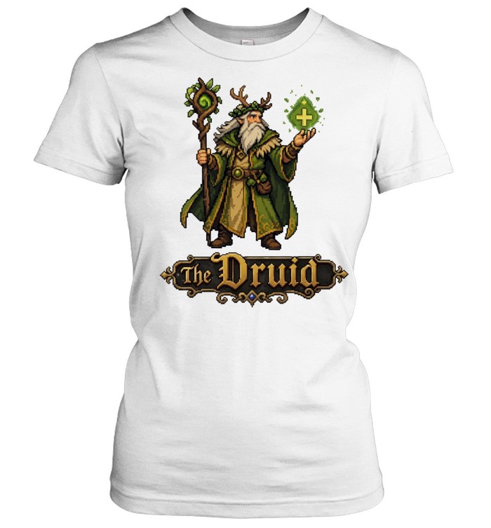 The Druid Pixel Art Fantasy RPG Character Women T-Shirt