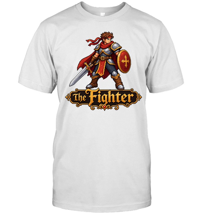 The Fighter Pixel Art rpg fantasy warrior Unisex T-Shirt