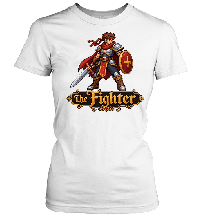 The Fighter Pixel Art rpg fantasy warrior Women T-Shirt