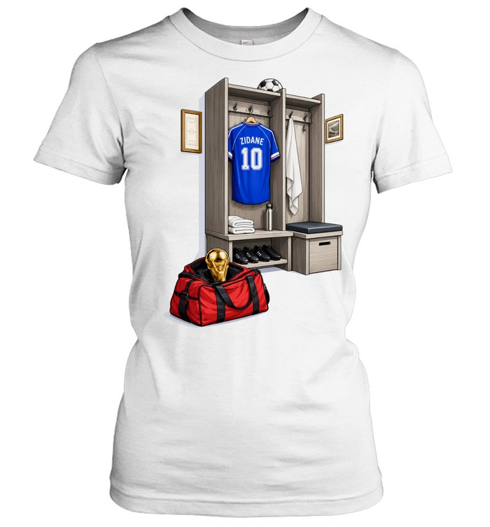 Zinedine Zidane France National Football Team FIFA World Cup 10 locker room Women T-Shirt